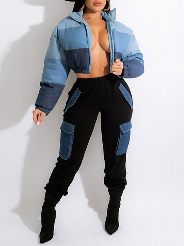 Colorblock Puffer Coat
