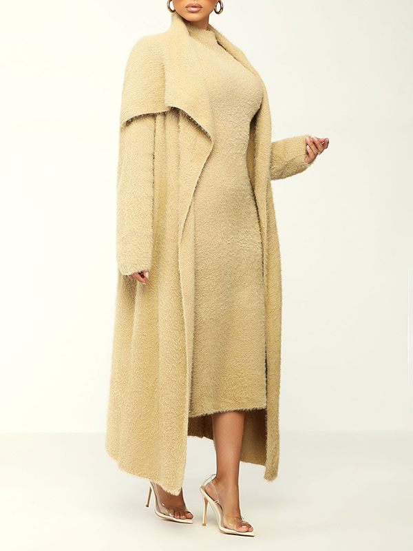 Fuzzy Cardigan & Dress Set
