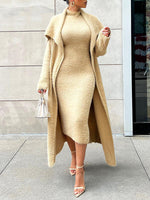 Fuzzy Cardigan & Dress Set