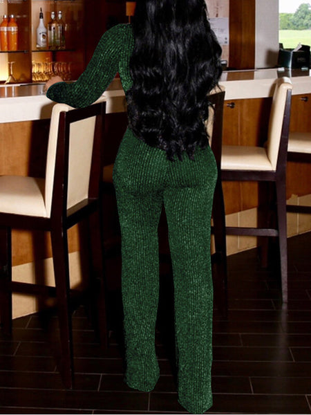 Morchique Sparkle V-Neck Tied Jumpsuit