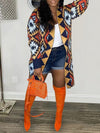 Multicolor Open-Front Cardigan