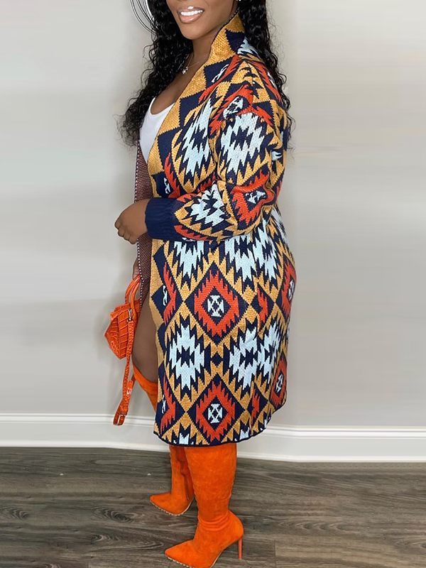 Multicolor Open-Front Cardigan
