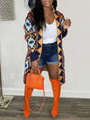 Multicolor Open-Front Cardigan