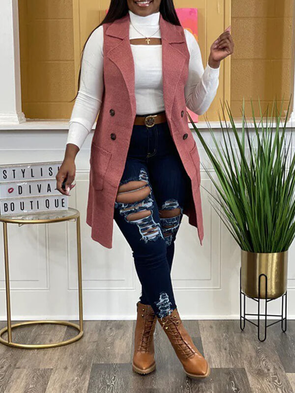 Morchique Knit Lapel Vest