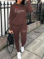 Queen Studded Sweatshirt & Pants Set
