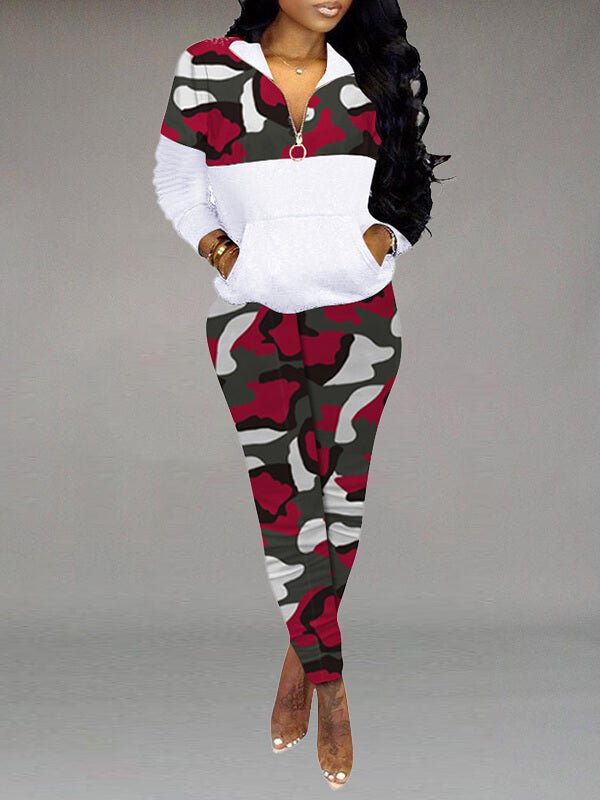 Camo Zip Top & Pants Set