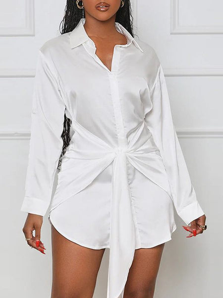 Morchique Tied-Front Shirt Dress