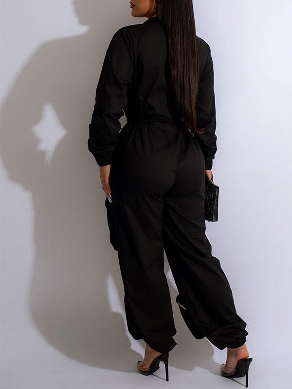 Morchique Zip-Front Cargo Pocket Jumpsuit