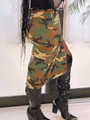 Camo Cargo Slit Skirt