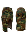 Camo Cargo Slit Skirt
