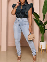 Solid Frilled Shirt