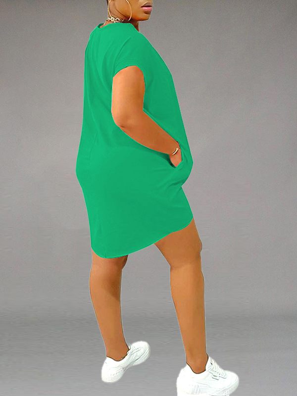 Morchique Solid Tee Dress with Pockets