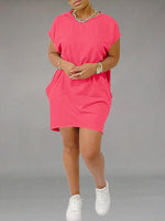 Solid Tee Dress with Pockets