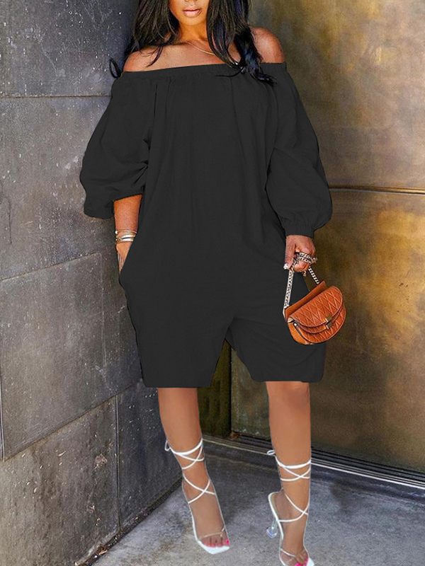 Morchique Off Shoulder Puff Sleeve Romper