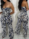 Printed Tied Strapless Jumpsuit