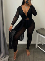 Sheer Cardigan & Pants Set