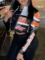 Colorblock Faux-Leather Jacket