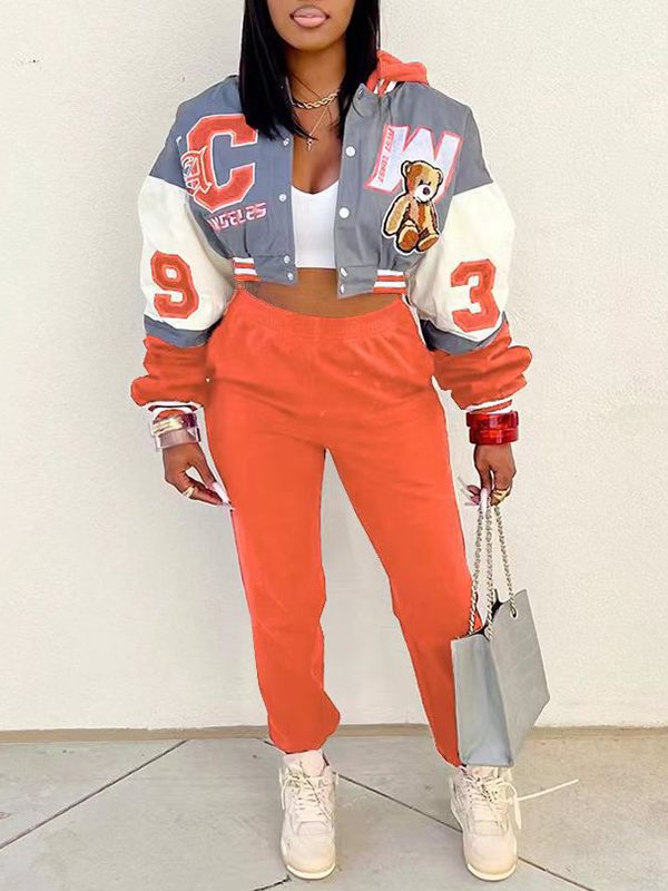 Hoodie Bomber Jacket & Jogger Pants Set
