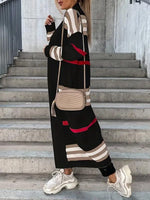 Stripe Open-Front Cardigan