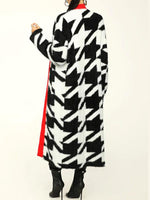 Houndstooth Open-Front Cardigan