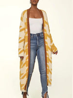 Houndstooth Open-Front Cardigan