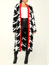 Houndstooth Open-Front Cardigan