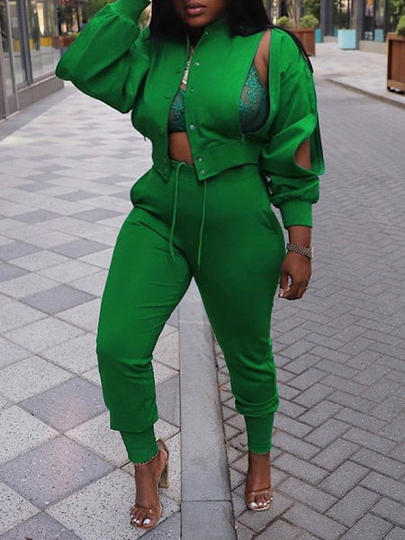 Morchique Zip Bomber Jacket & Jogger Pants Set