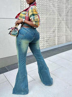 Cutout Flared Jeans