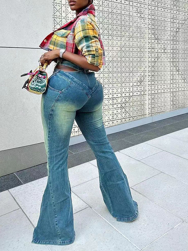 Cutout Flared Jeans