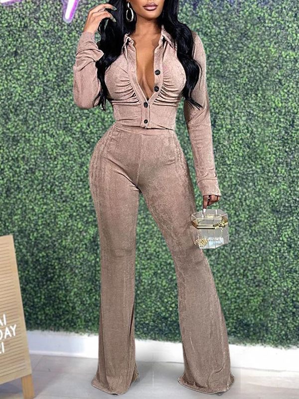 Velvet Shirt & Pants Set