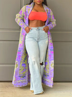 Printed Open-Front Duster