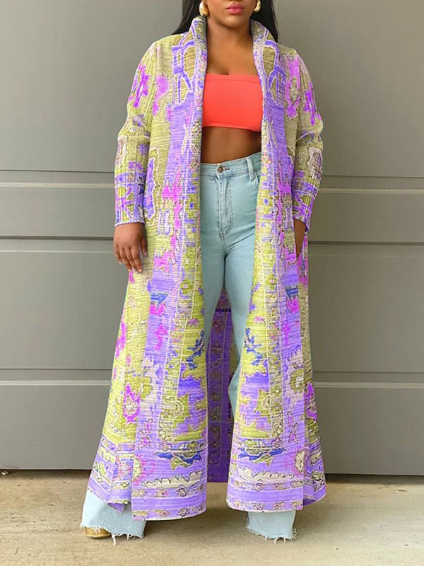 Printed Open-Front Duster