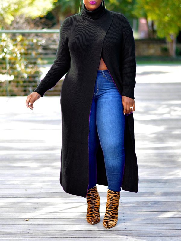 Knit Slit Tunic Top