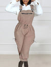 Fuzzy Drawstring Overalls