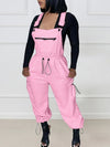 Fuzzy Drawstring Overalls