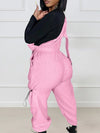 Fuzzy Drawstring Overalls