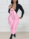 Fuzzy Drawstring Overalls