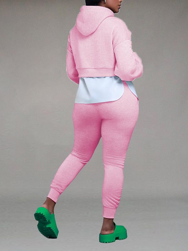 Ruched Combo Hoodie & Jogger Pants Set
