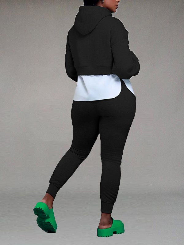 Ruched Combo Hoodie & Jogger Pants Set