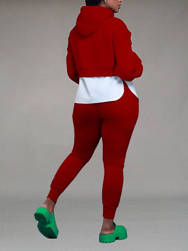 Ruched Combo Hoodie & Jogger Pants Set