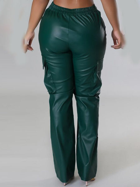 Morchique Faux Leather Cargo Pants