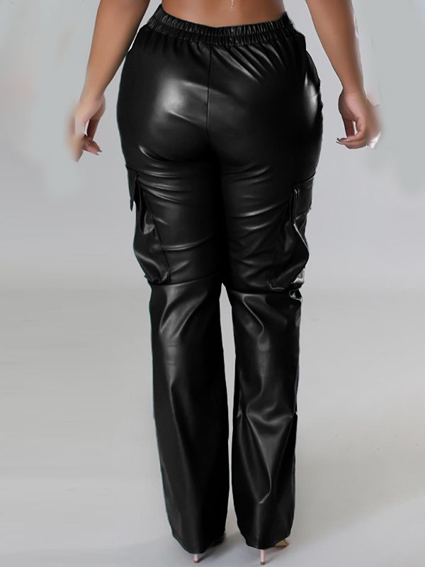 Morchique Faux Leather Cargo Pants