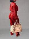Velvet Zip-Front Top & Pants Set