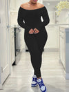 Boat-Neck Ribbed Jumpsuit