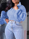 Solid Zip-Front Sweater