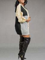 Colorblock Open-Front Cardigan