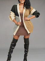 Colorblock Open-Front Cardigan