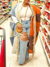 Fringe Colorblock Duster