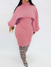 Knit Poncho & Sweater Dress Set