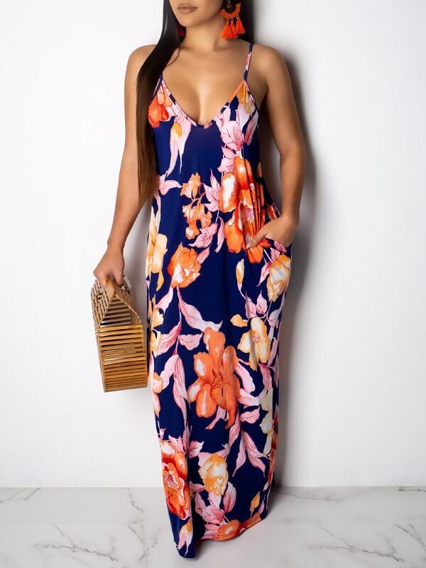 Morchique Leaf Print Cami Dress